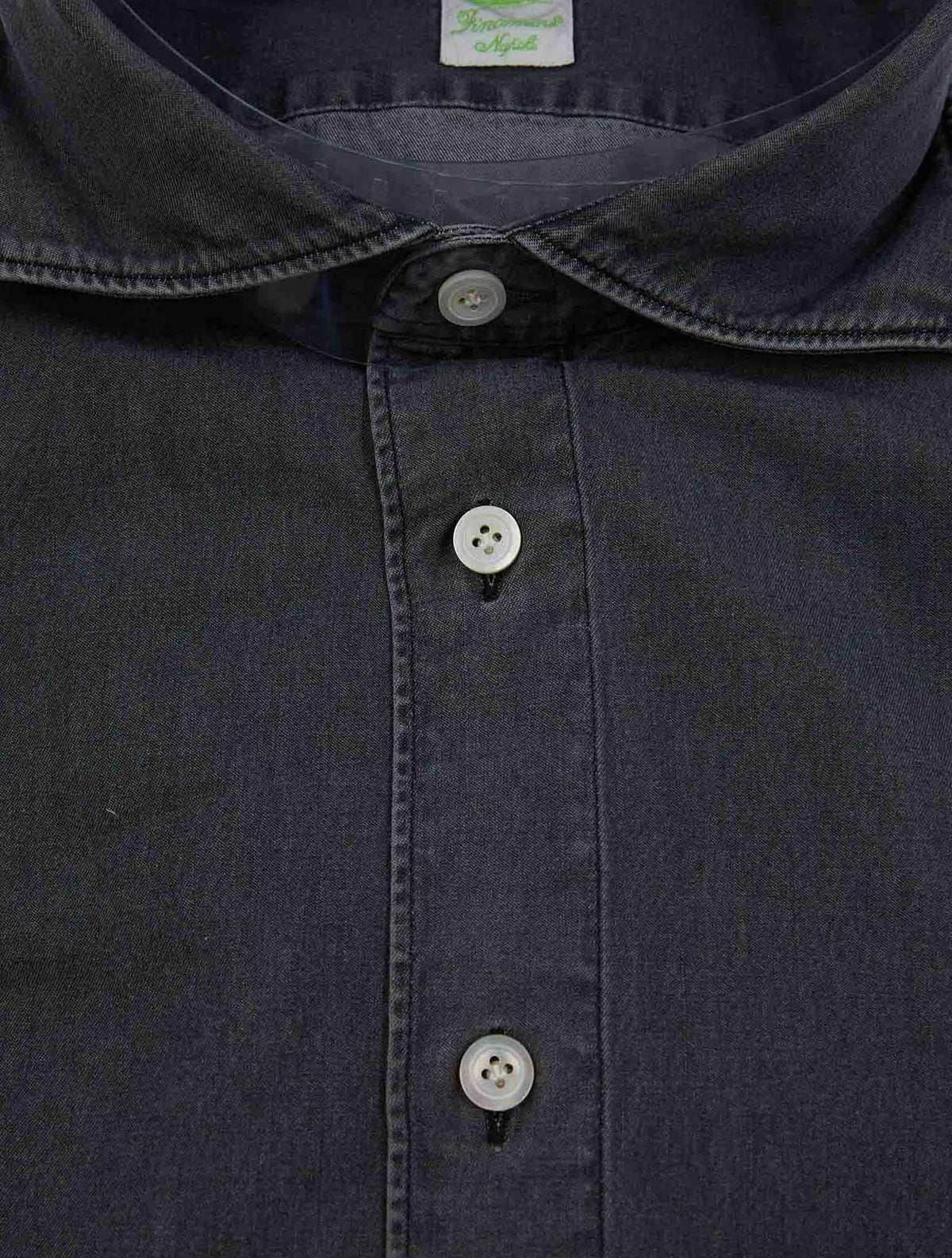 Finamore 1925 Dark Gray Cotton Shirt Bali