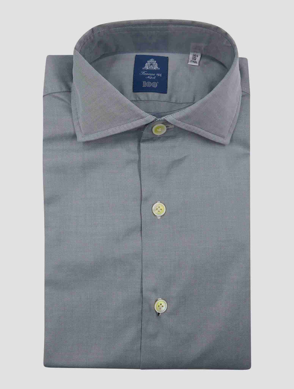 Finamore 1925 Gray Cotton Shirt NAP93