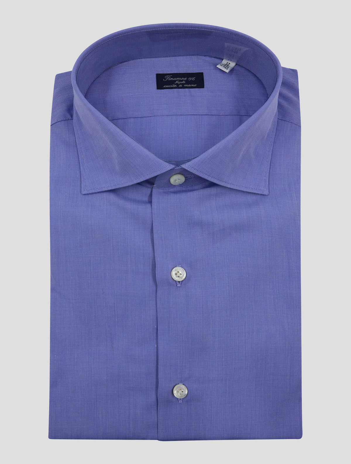 Finamore 1925 Light Blue Cotton Shirt Milano