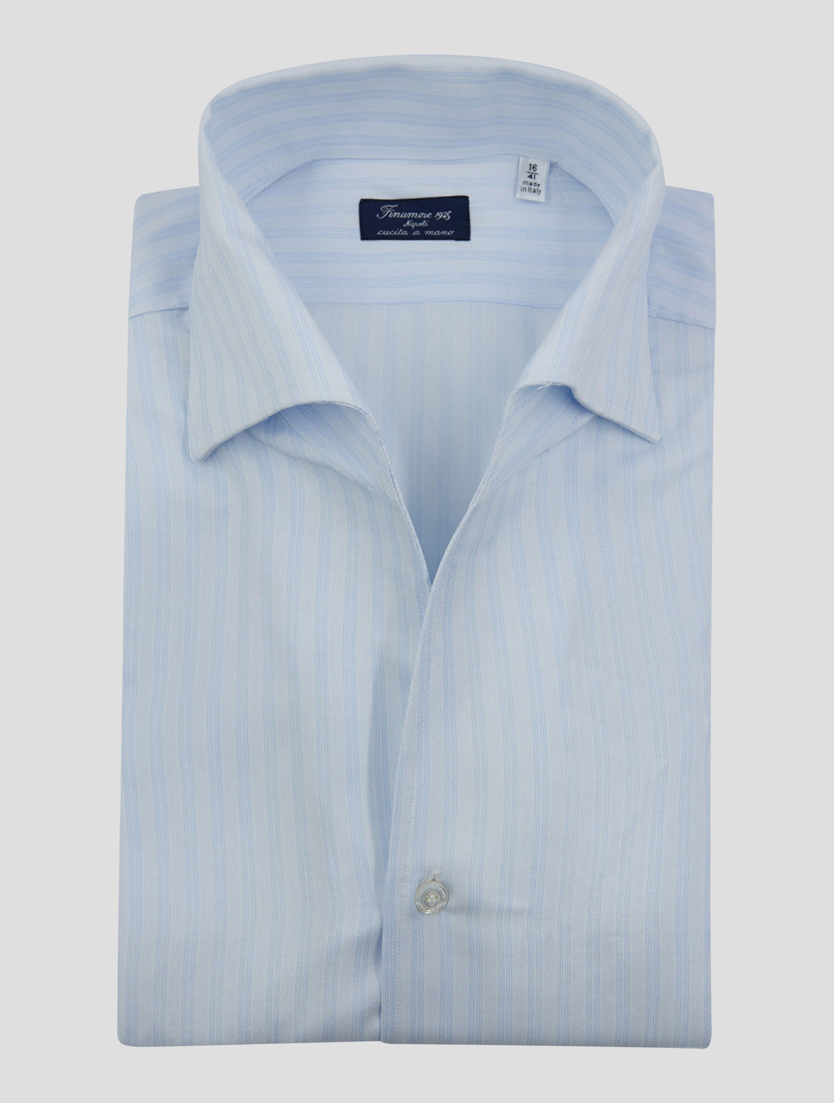 Finamore 1925 Light Blue Cotton Shirt NAPOLI