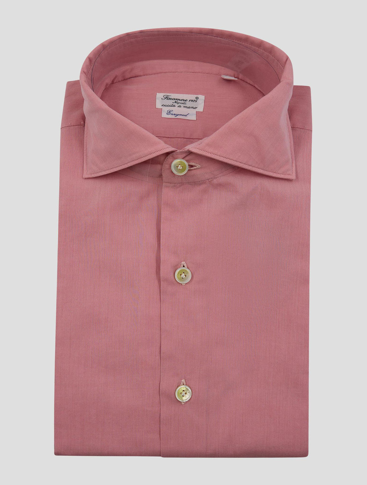 Finamore 1925 Pink Cotton Shirt Milano