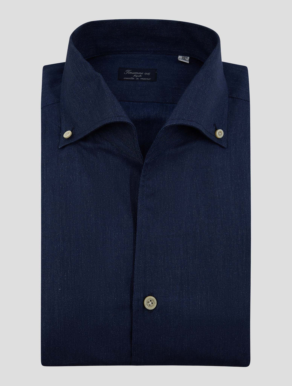 Finamore 1925 Dark Blue Cotton Shirt Napoli