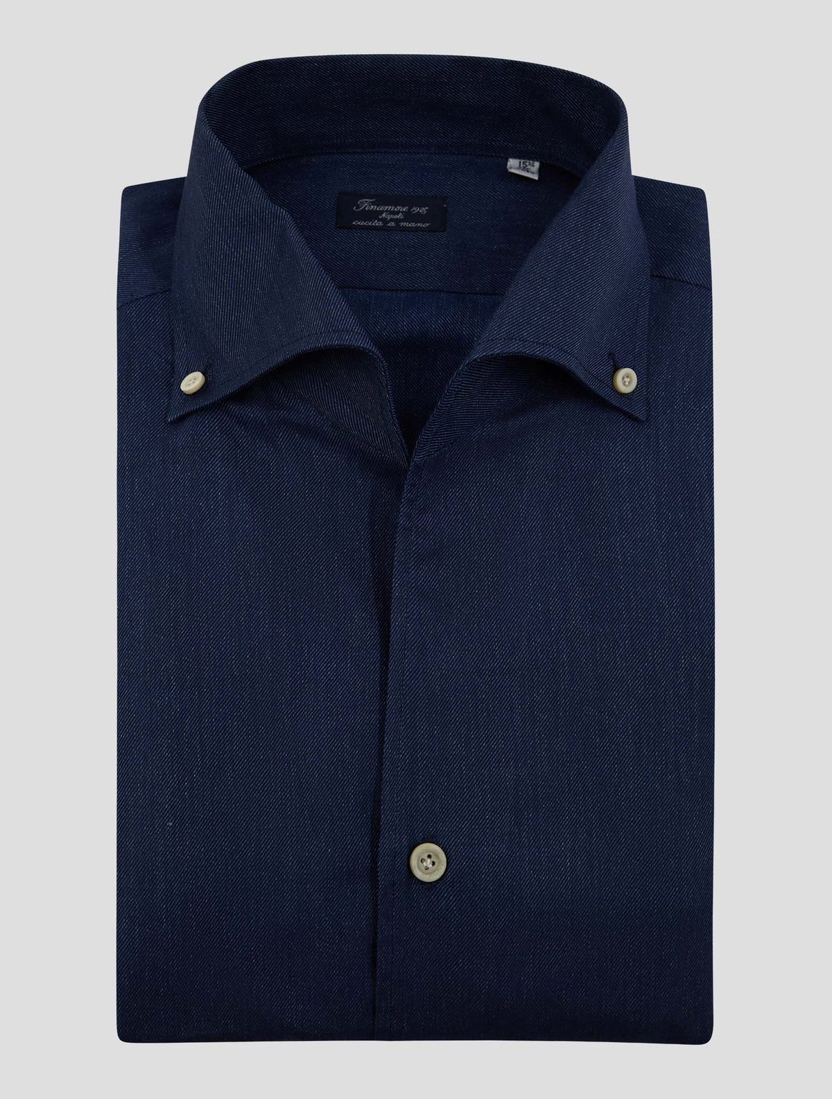 Finamore 1925 Dark Blue Cotton Shirt Napoli