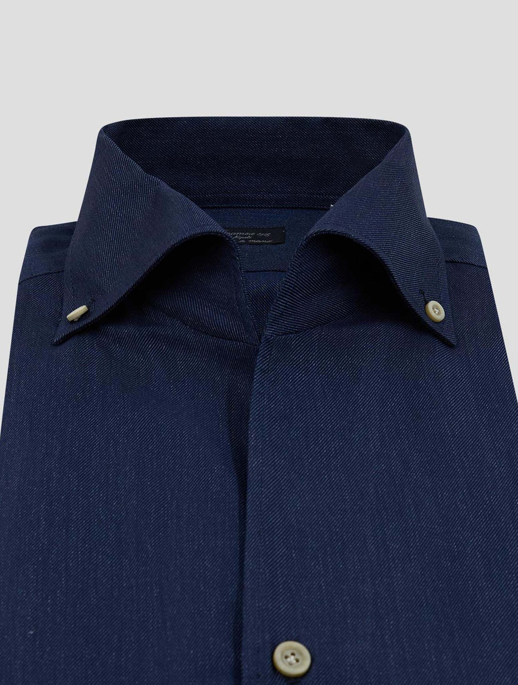 Finamore 1925 Dark Blue Cotton Shirt Napoli