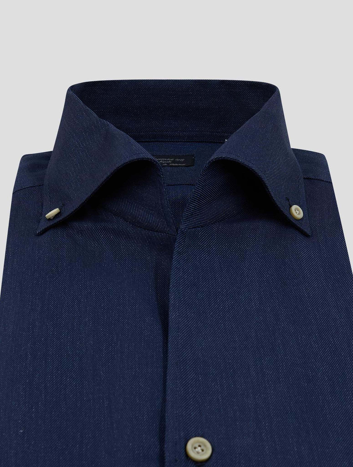 Finamore 1925 Dark Blue Cotton Shirt Napoli