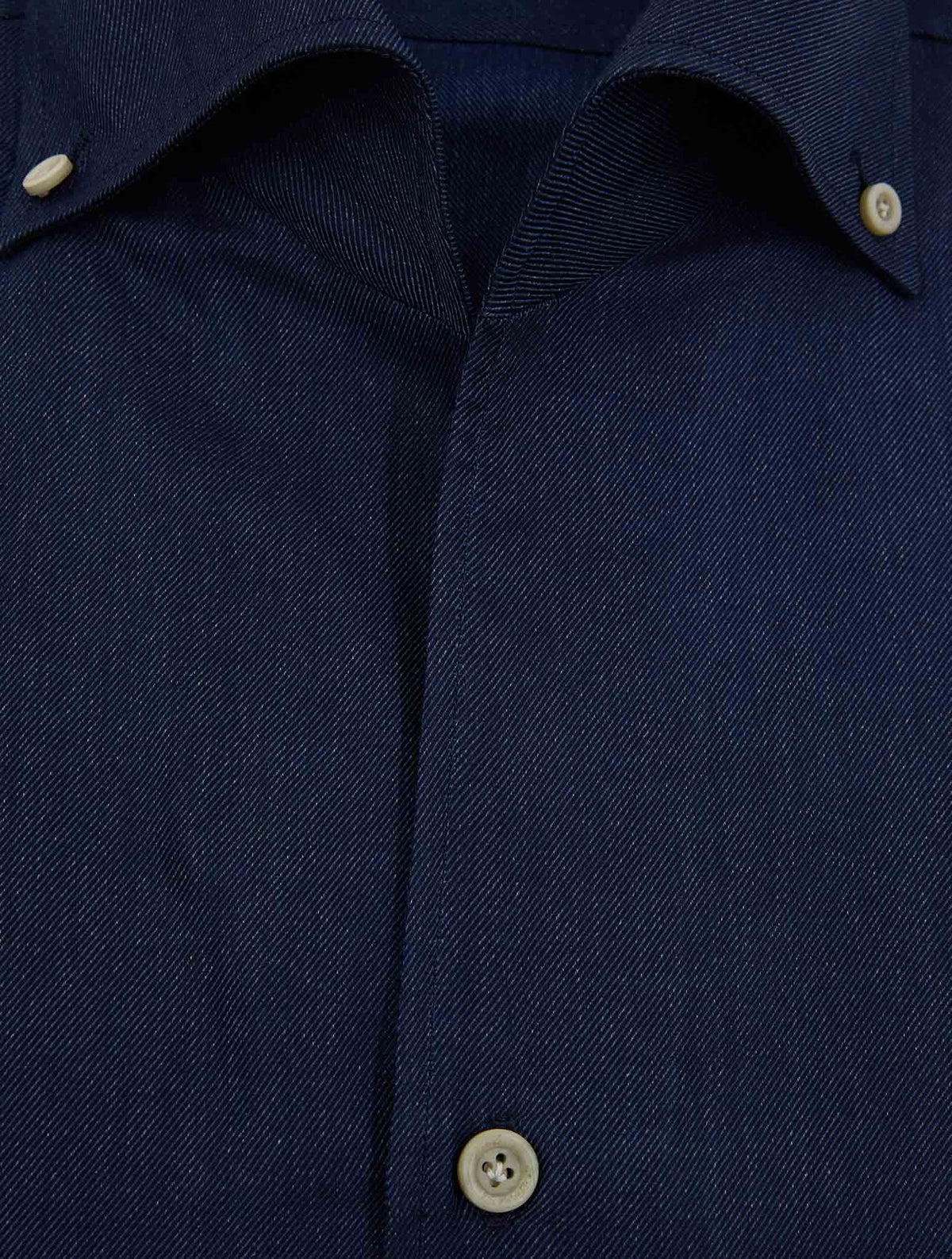 Finamore 1925 Dark Blue Cotton Shirt Napoli