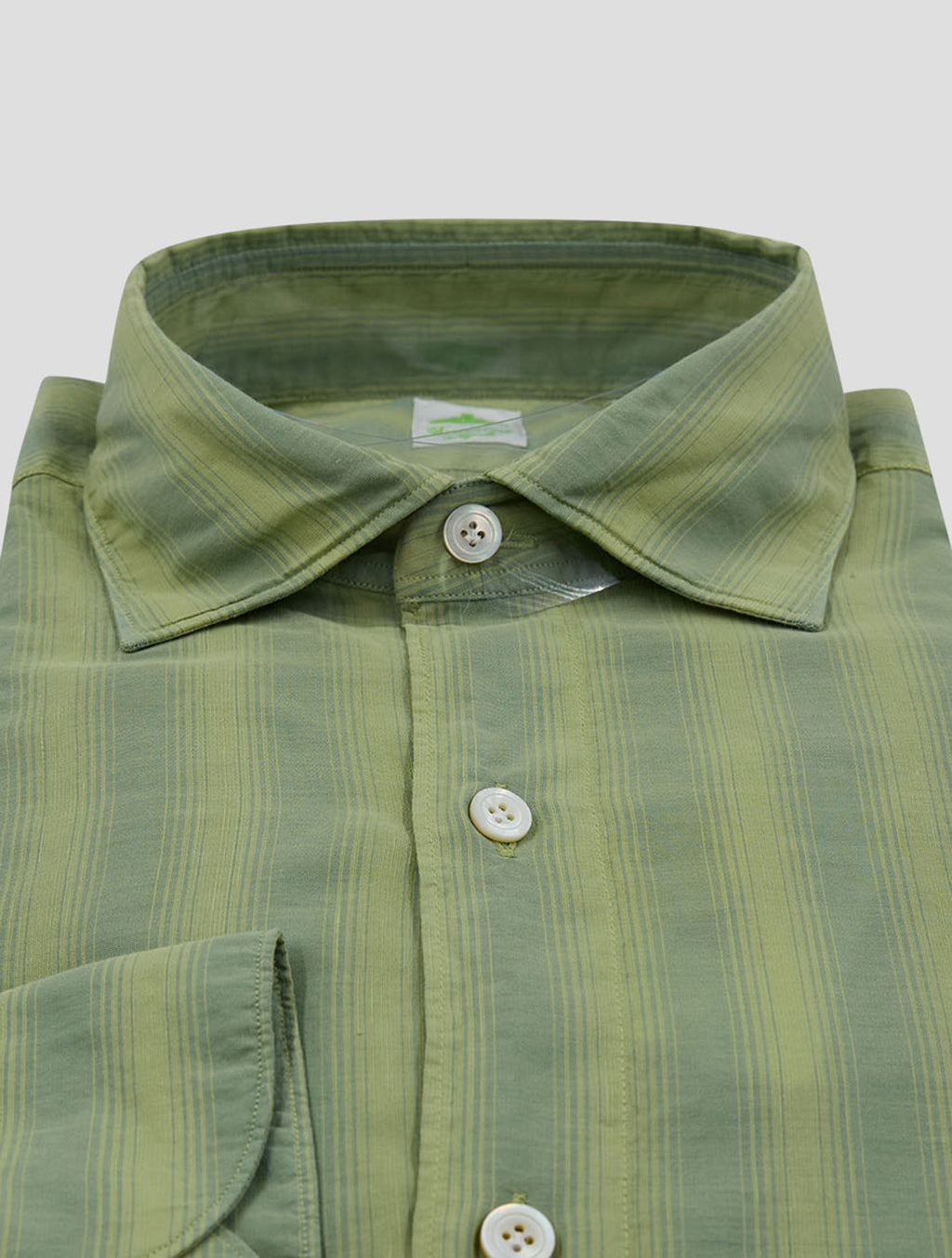 Finamore 1925 Green Cotton Linen Shirt Tokyo