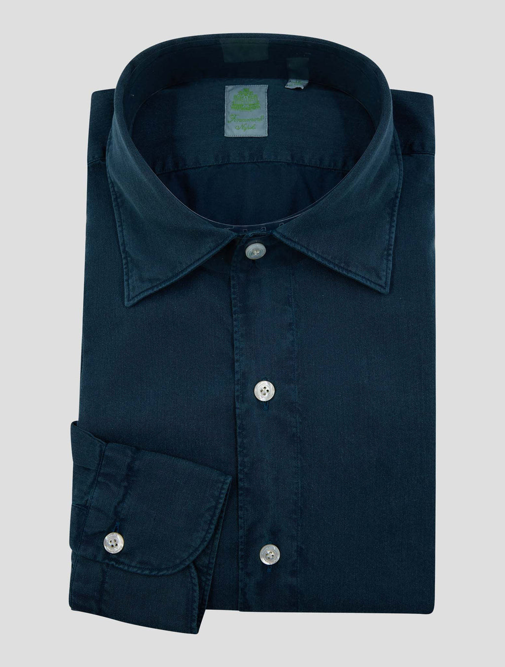 Finamore 1925 Green Cotton Silk Shirt ILLI