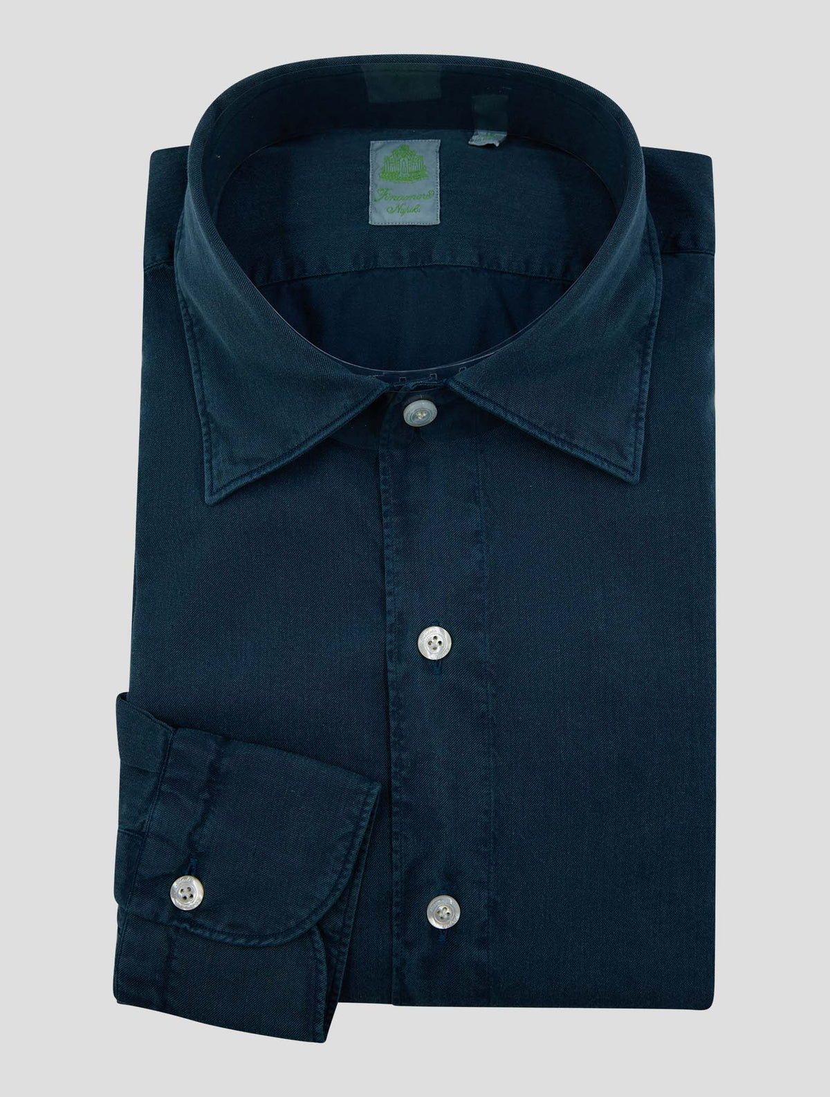 Finamore 1925 Green Cotton Silk Shirt ILLI