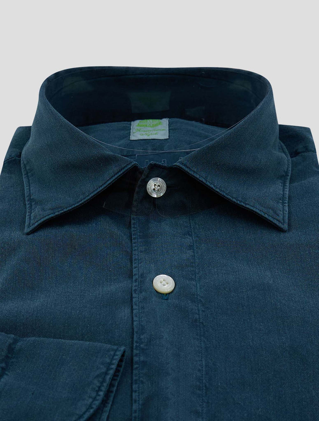 Finamore 1925 Green Cotton Silk Shirt ILLI