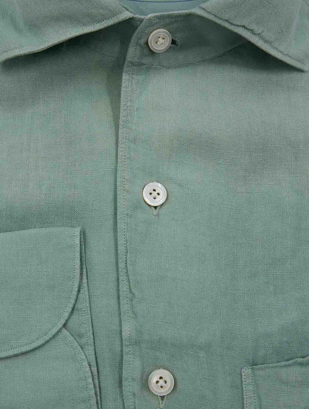 Finamore 1925 Light Green Linen Shirt GAETA