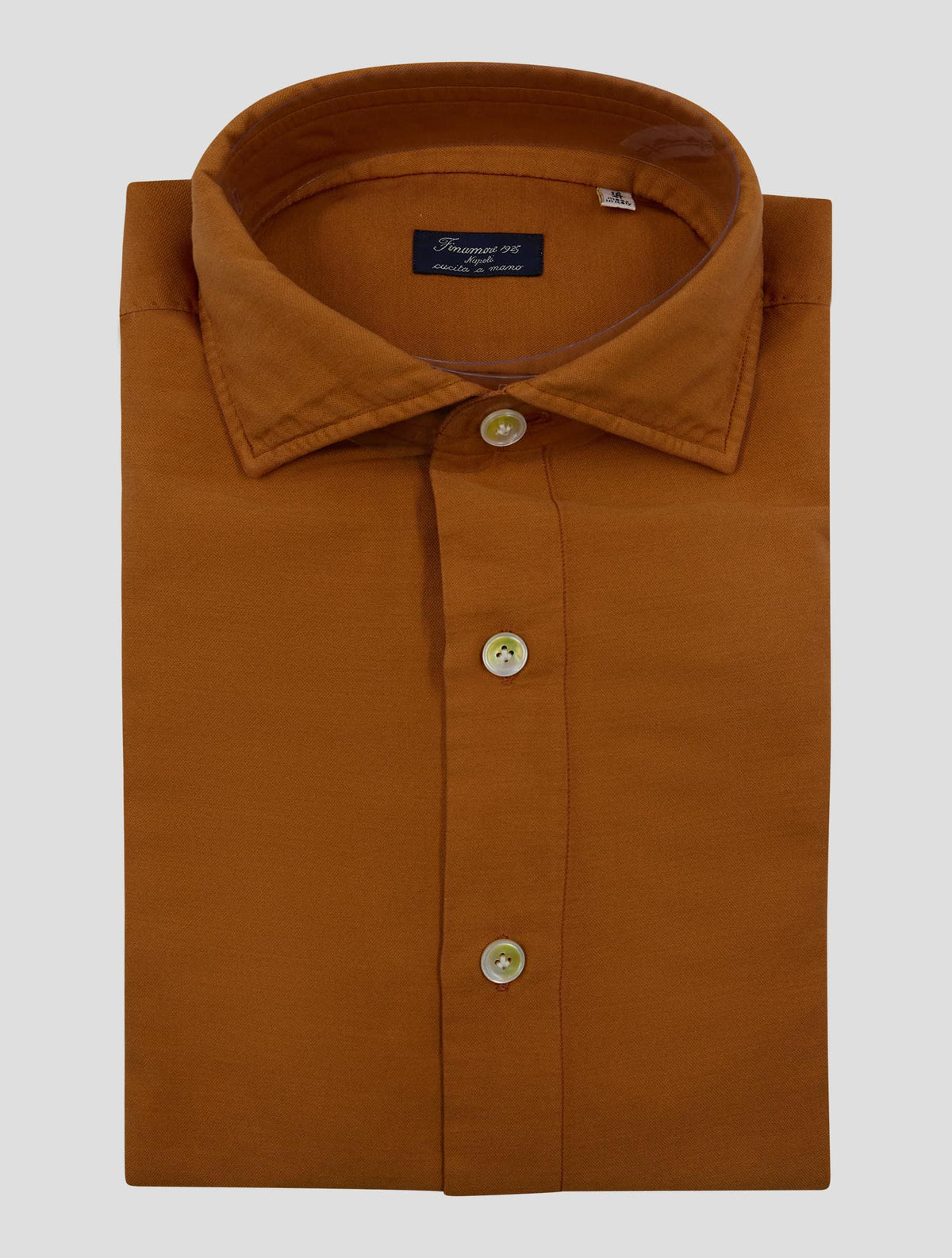 Finamore 1925 Pumpkin Cotton Silk Shirt NAPOLI