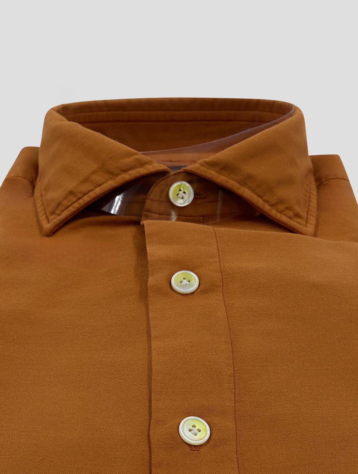 Finamore 1925 Pumpkin Cotton Silk Shirt NAPOLI