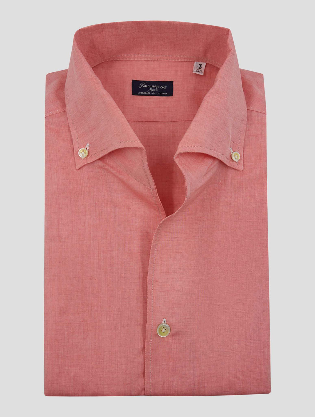 Finamore 1925 Pink Cotton Linen Shirt Napoli