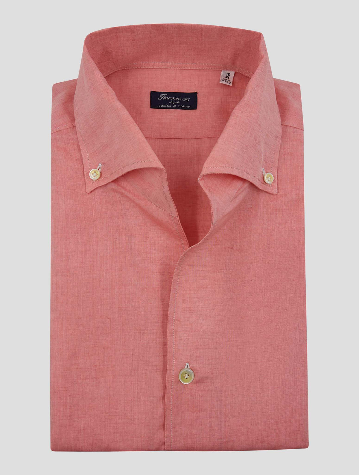 Finamore 1925 Pink Cotton Linen Shirt Napoli