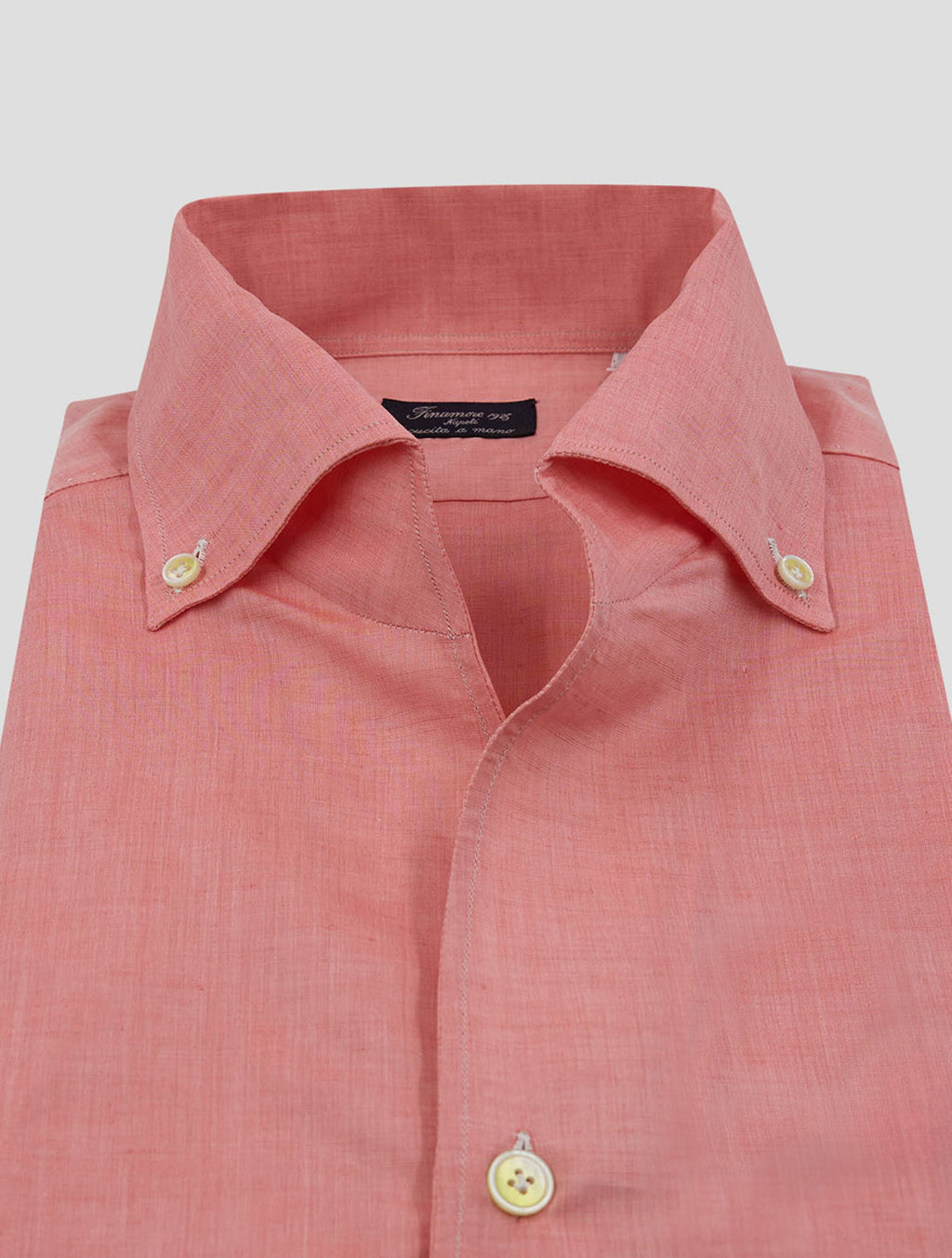 Finamore 1925 Pink Cotton Linen Shirt Napoli