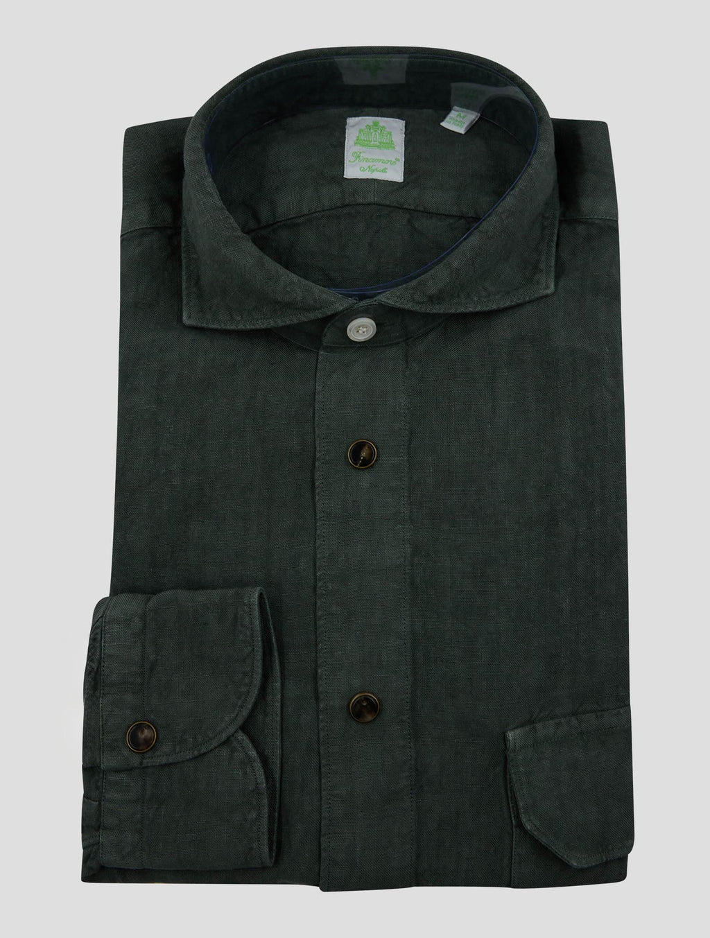 Finamore 1925 Green Linen Shirt Maratea