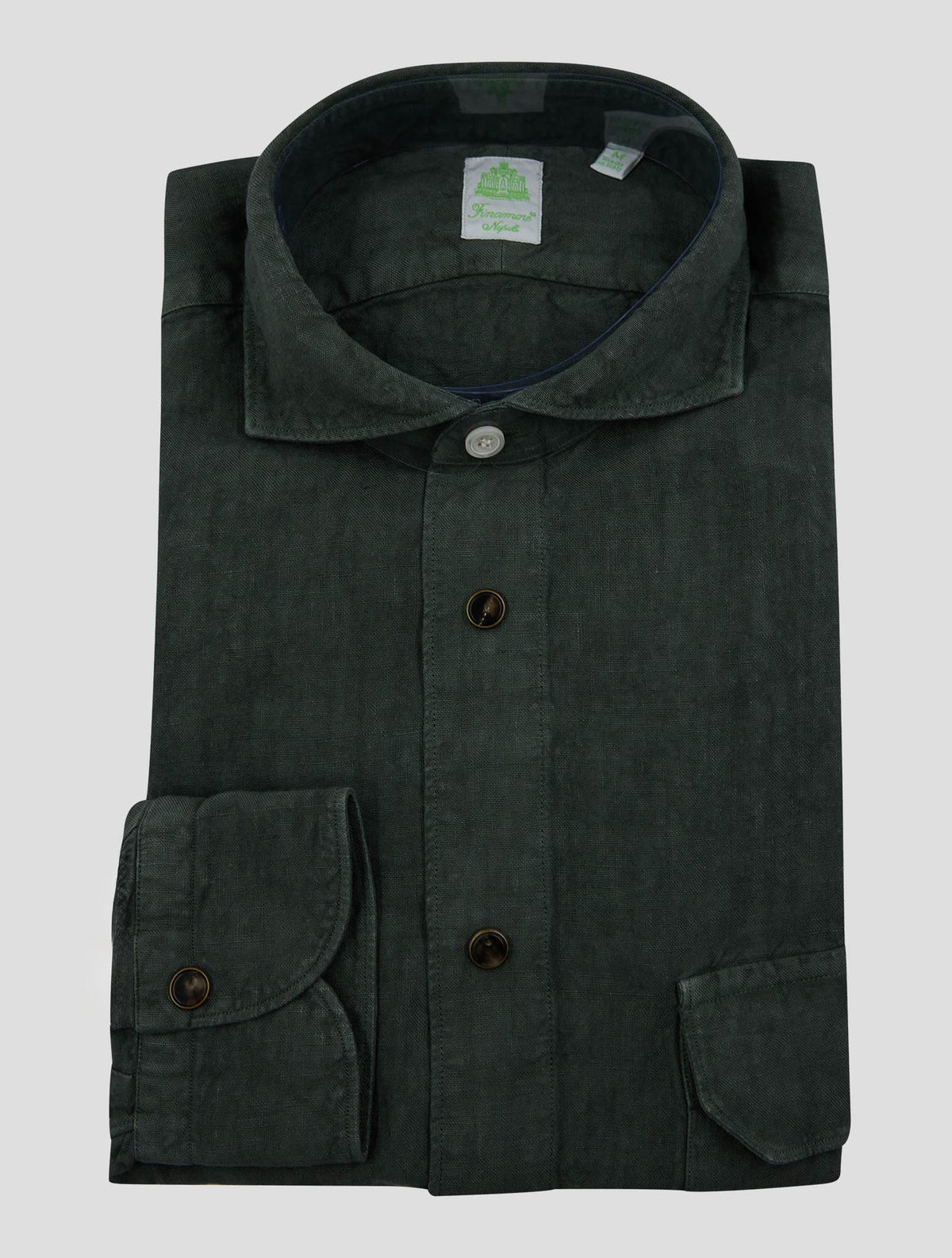 Finamore 1925 Green Linen Shirt Maratea