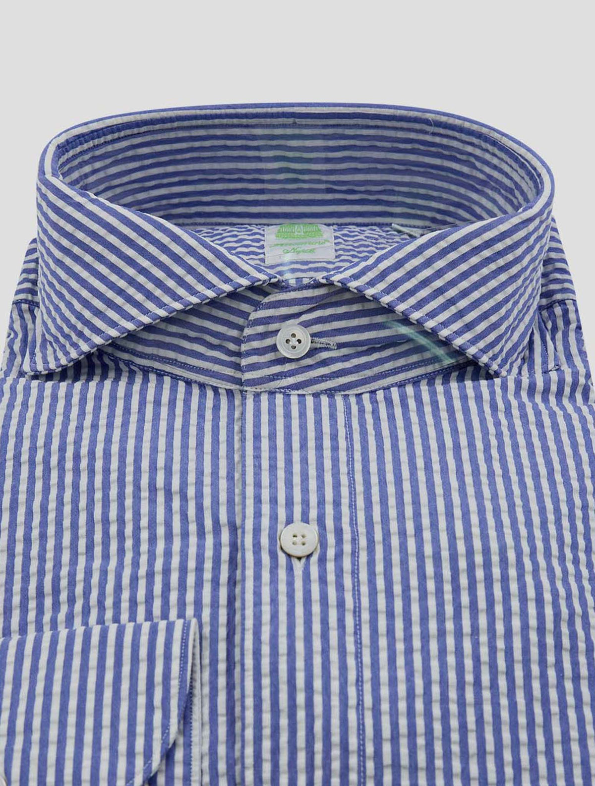 Finamore 1925 Blue White Cotton Shirt TOKYO