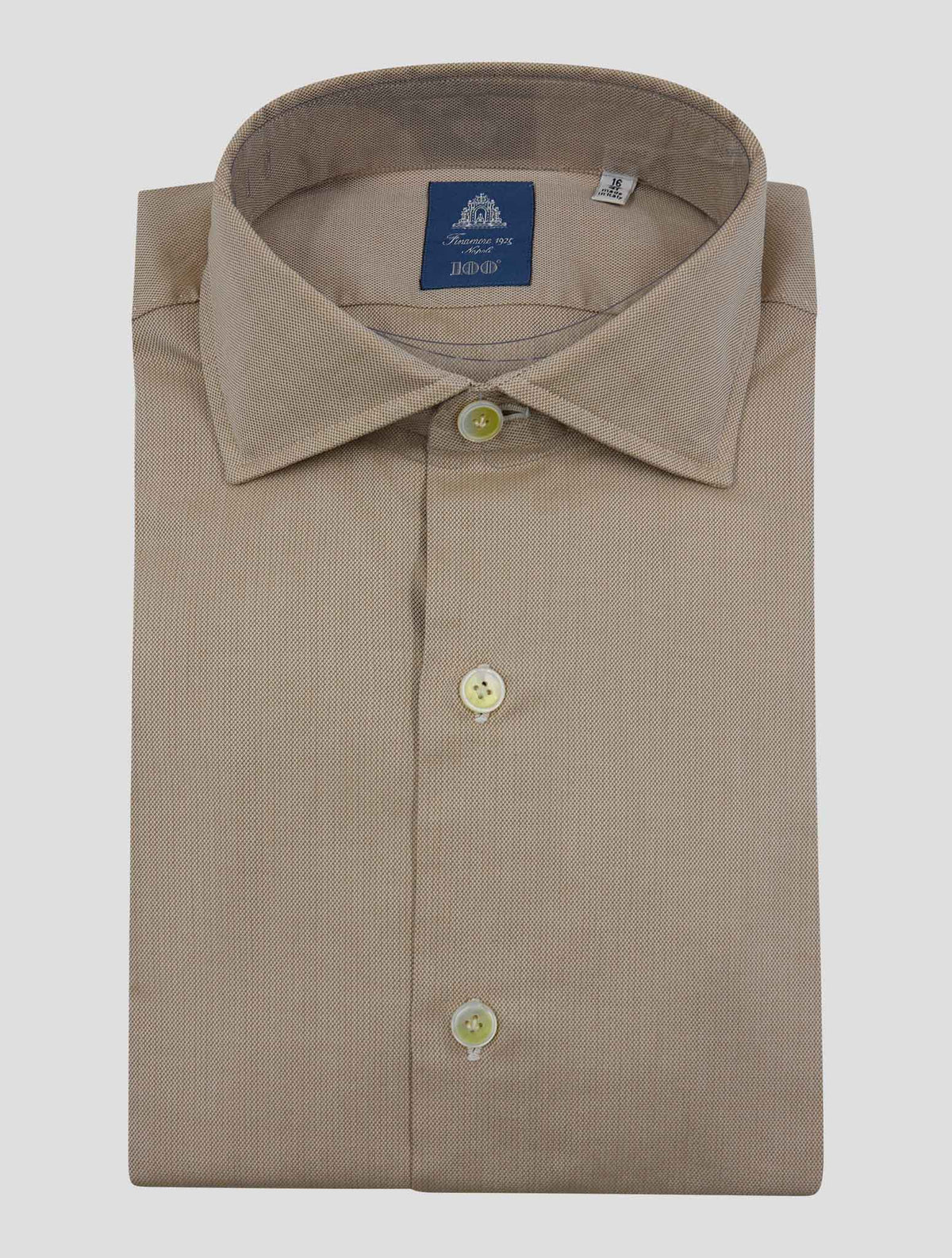 Finamore 1925 Light Brown Cotton Shirt NAP87