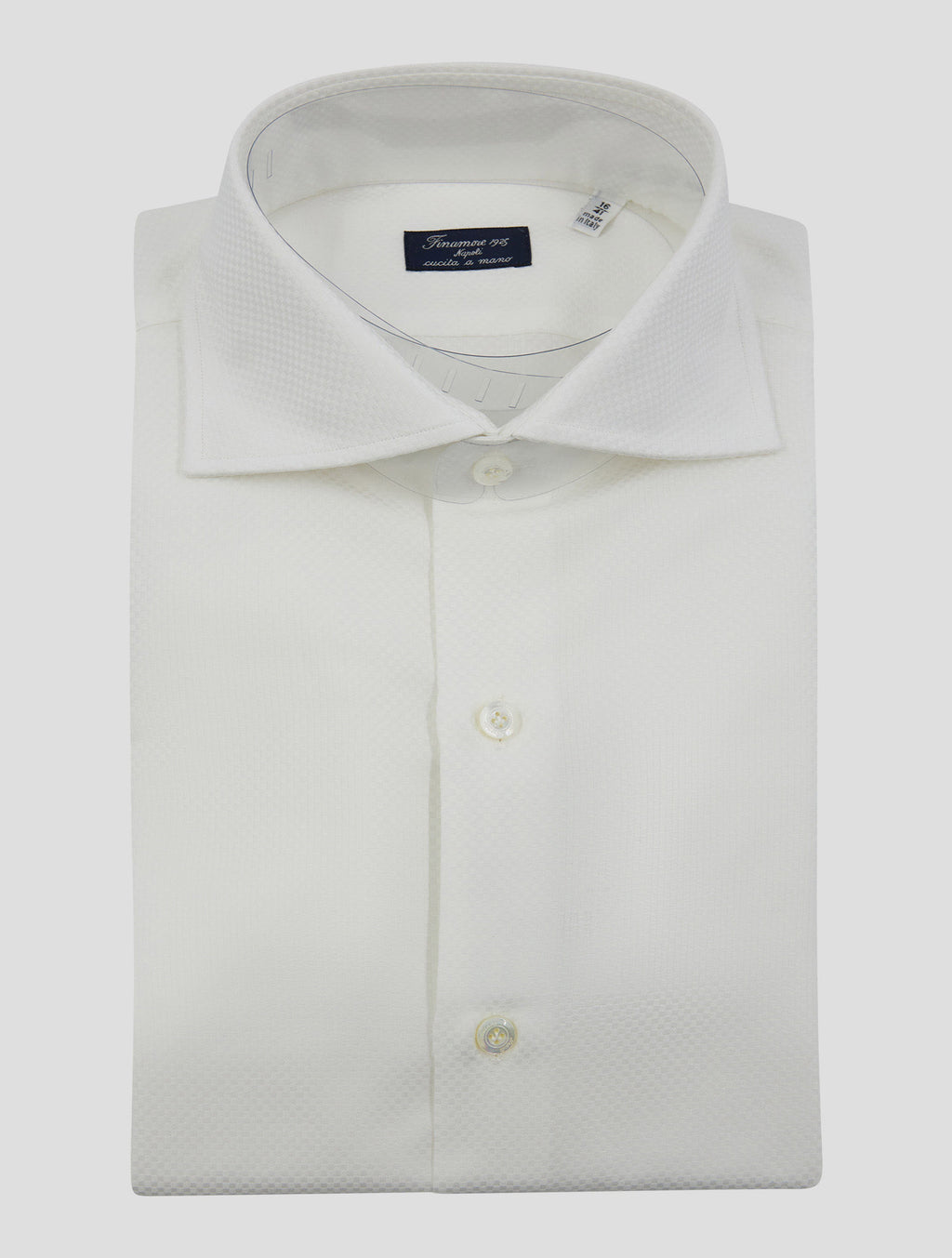 Finamore 1925 White Cotton Shirt Napoli