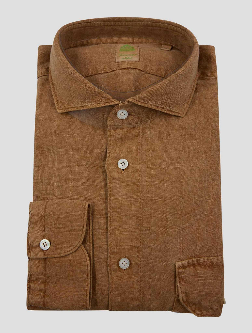 Finamore 1925 Pumpkin Linen Shirt Salina