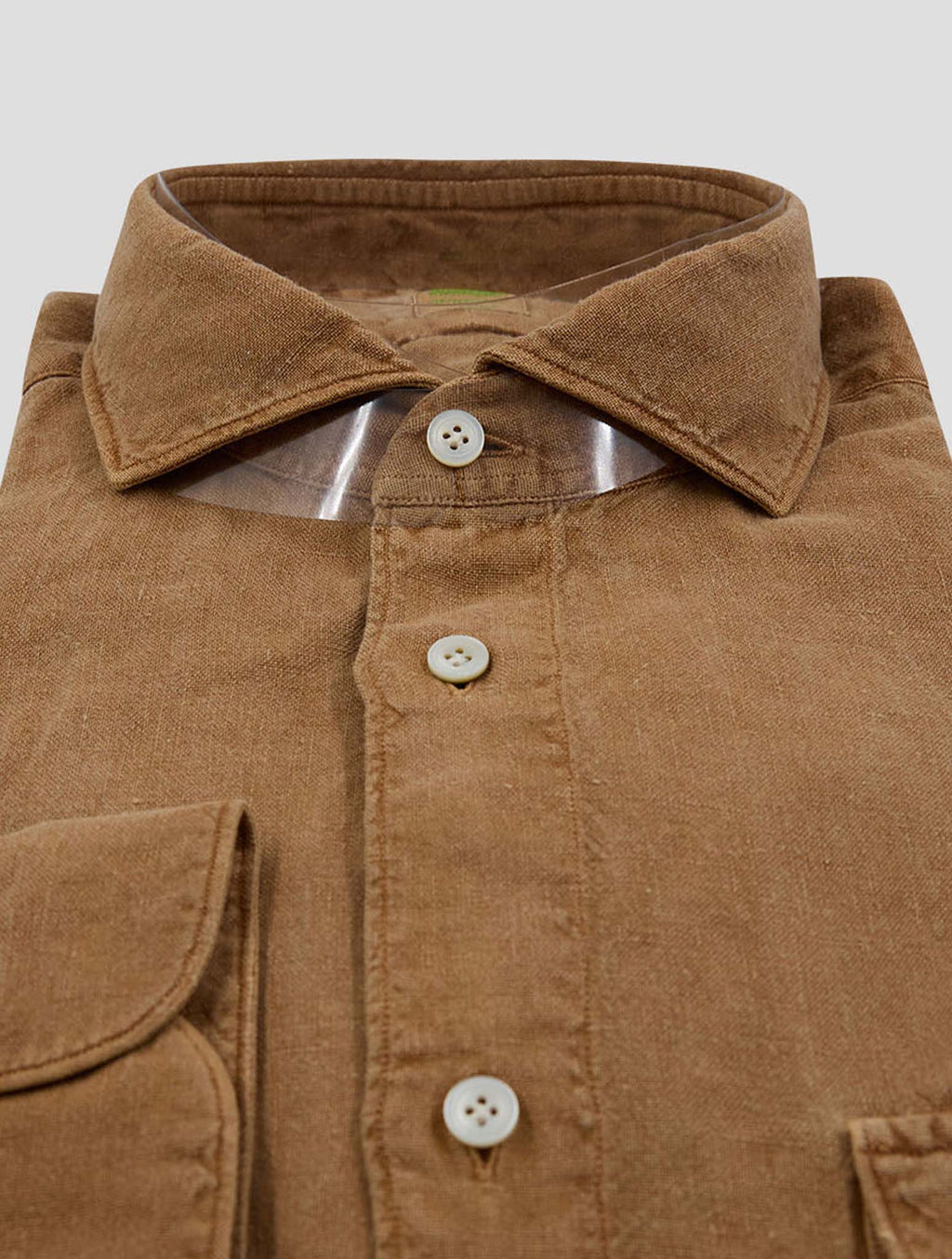 Finamore 1925 Pumpkin Linen Shirt Salina