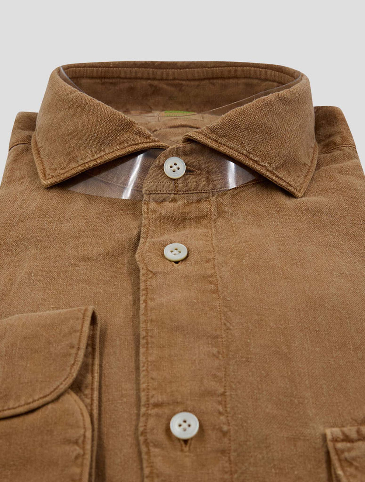Finamore 1925 Pumpkin Linen Shirt Salina