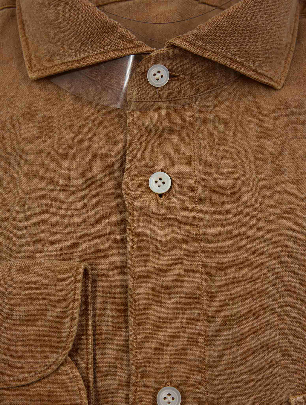 Finamore 1925 Pumpkin Linen Shirt Salina