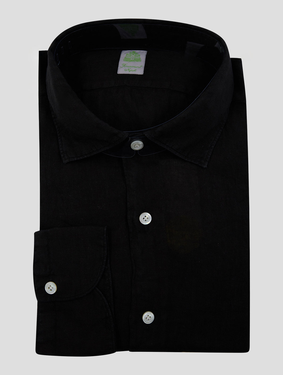 Finamore 1925 Black Linen Shirt TOKYO