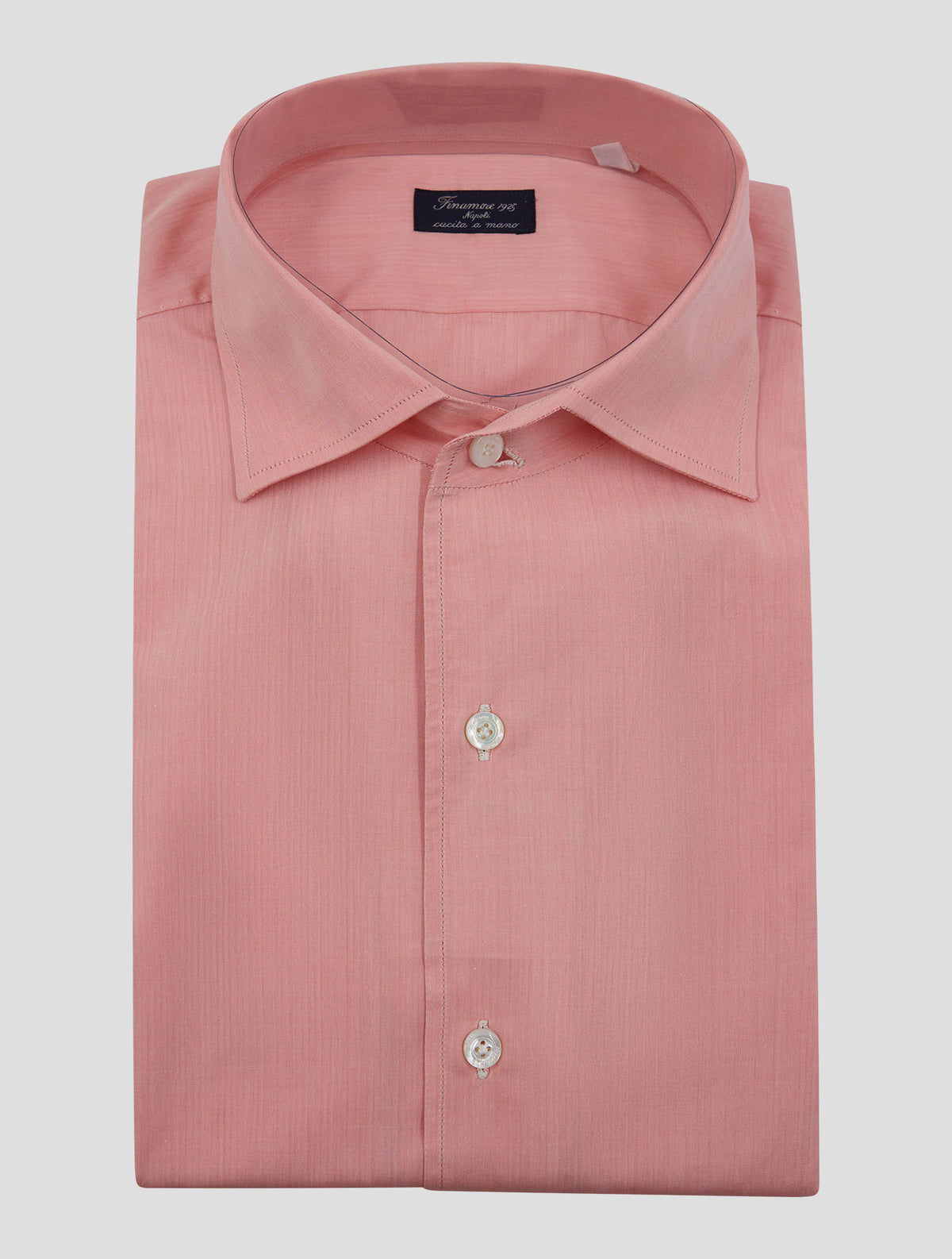 Finamore 1925 Pink Cotton Shirt Versilia