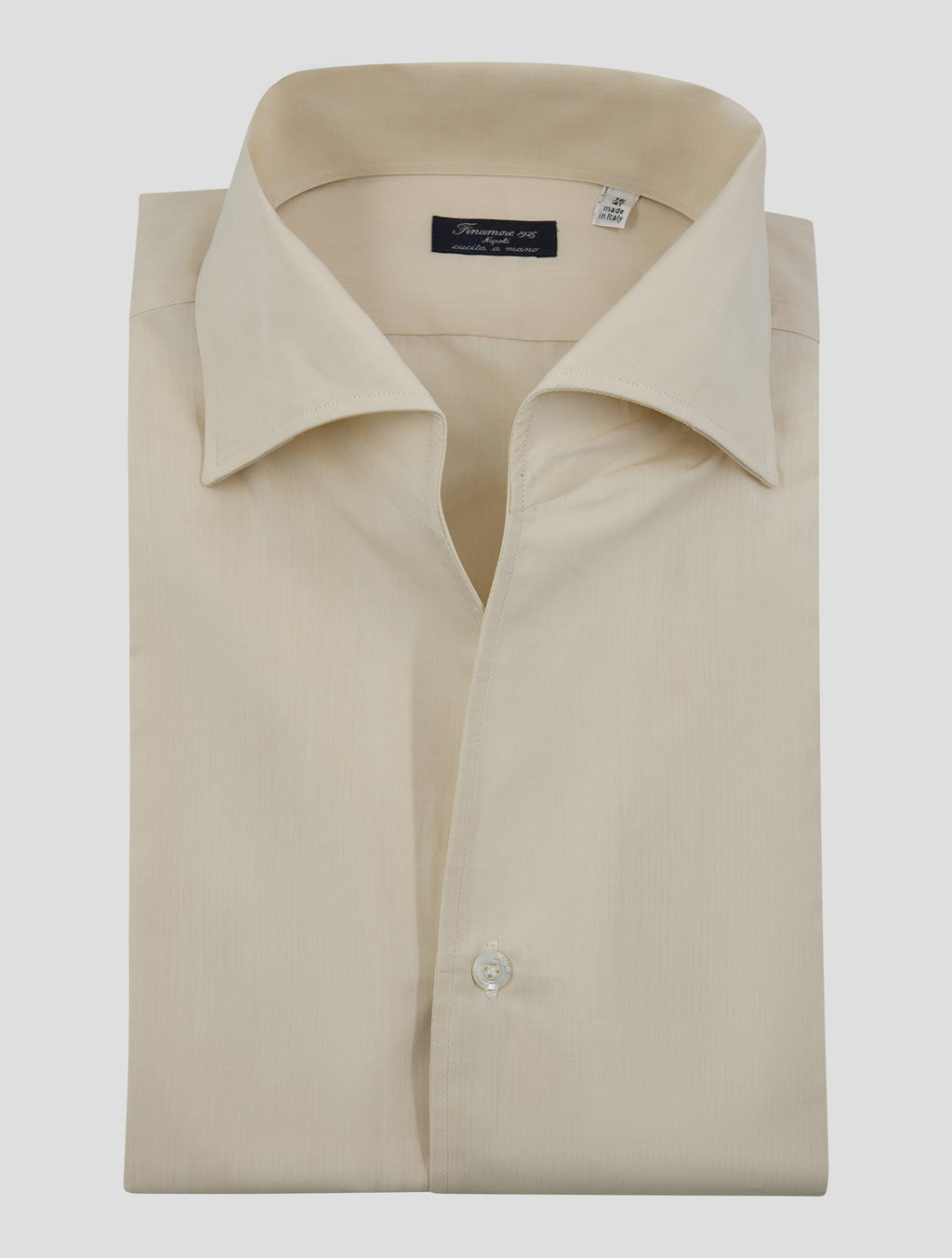 Finamore 1925 Light Beige Cotton Shirt Napoli