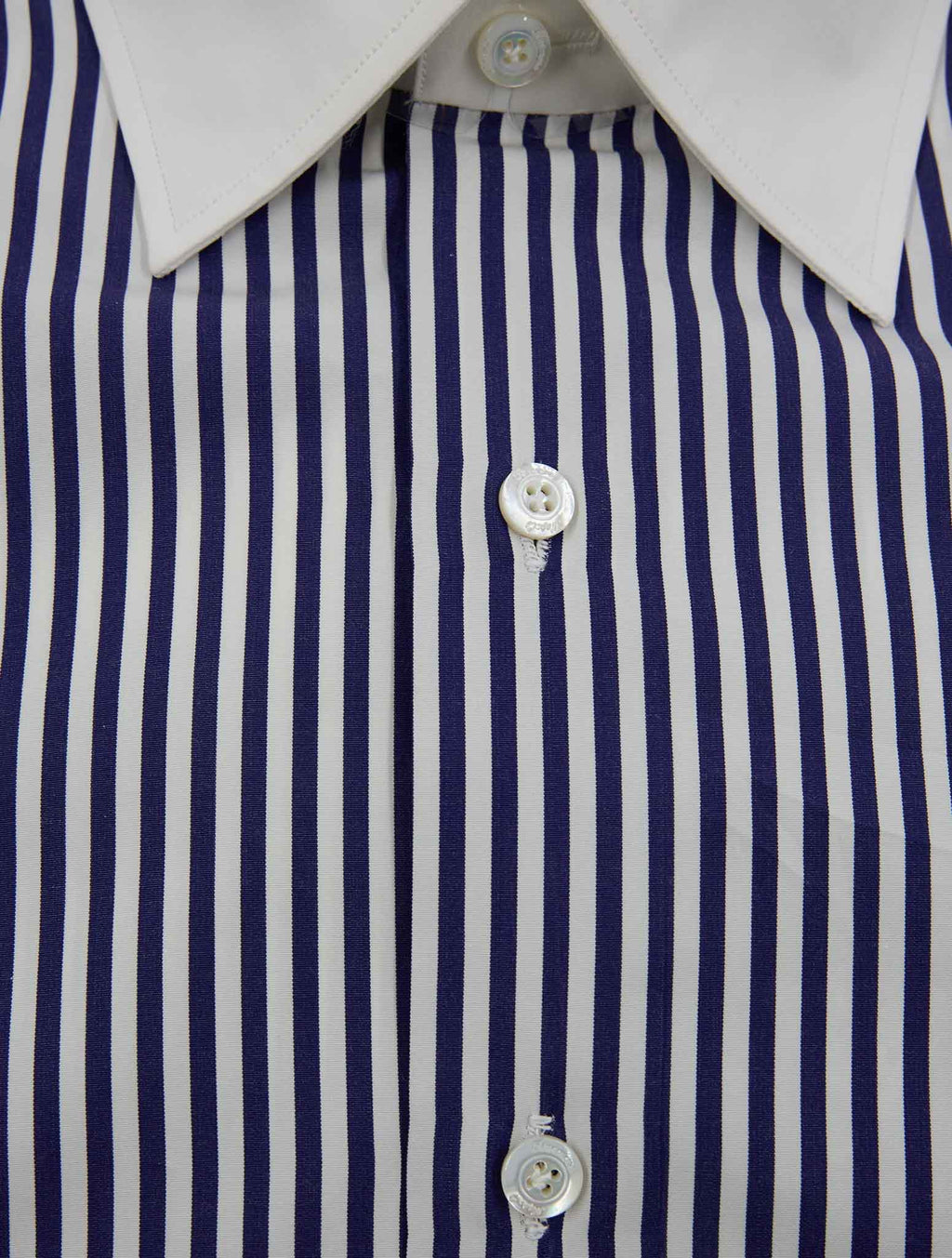 Finamore 1925 Blue White Cotton Shirt NAPOLI