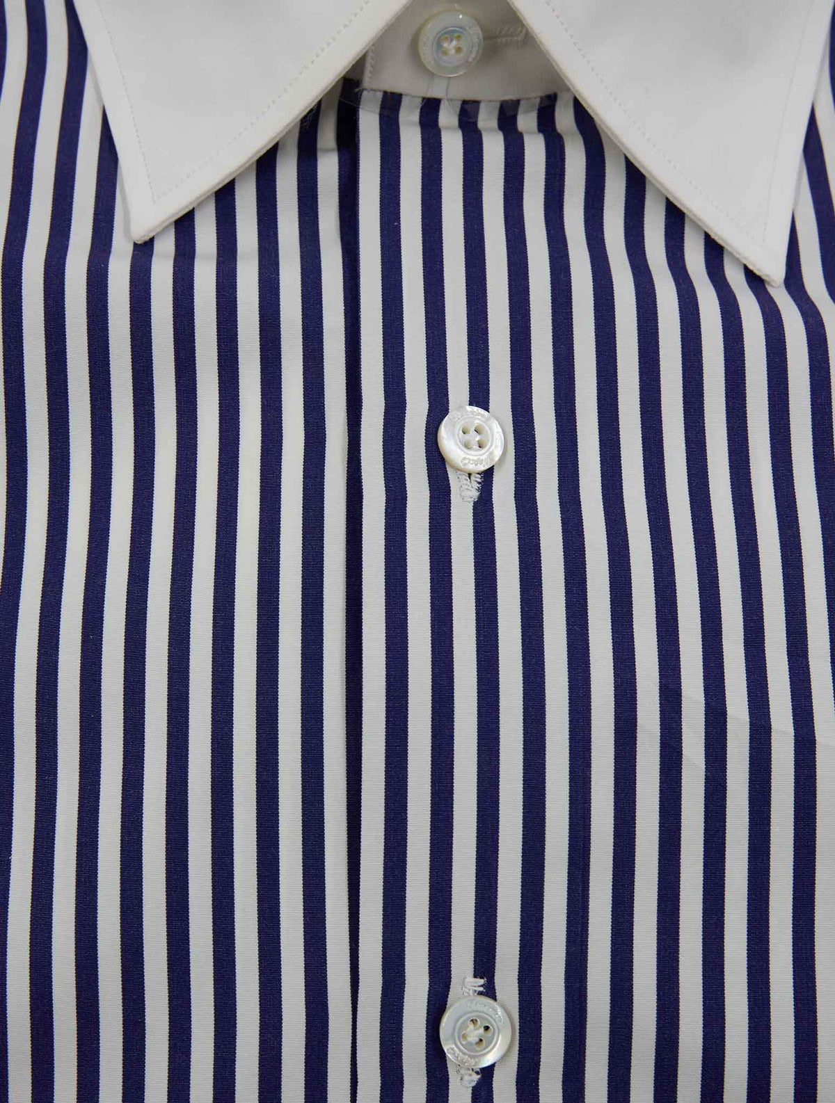 Finamore 1925 Blue White Cotton Shirt NAPOLI