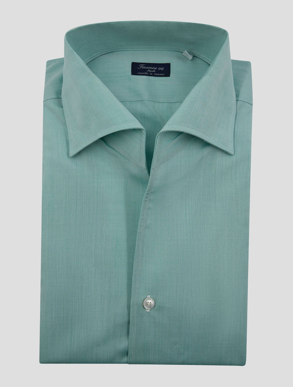 Finamore 1925 Light Green Cotton Shirt Napoli