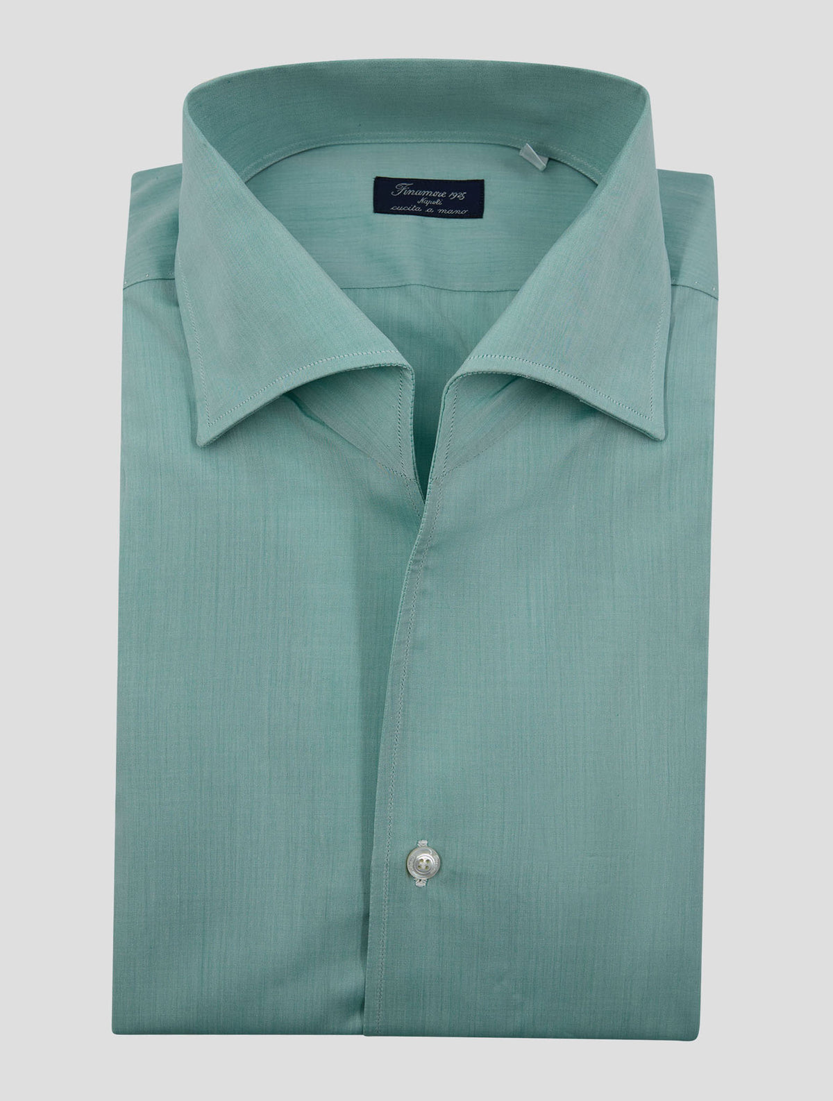 Finamore 1925 Light Green Cotton Shirt Napoli