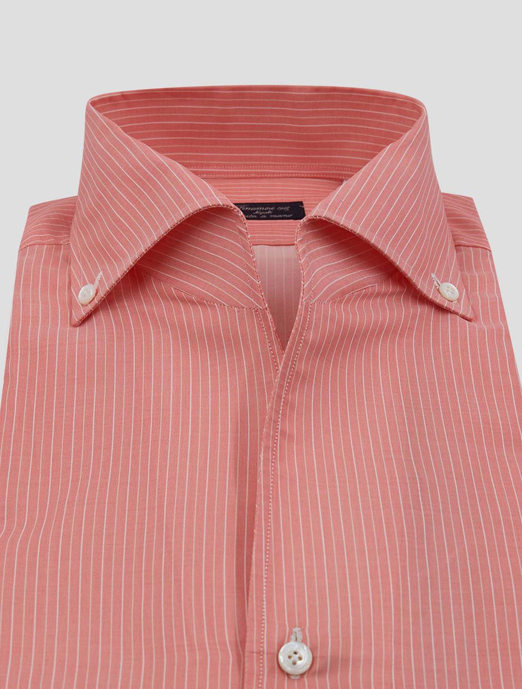 Finamore 1925 Pink White Cotton Shirt Napoli