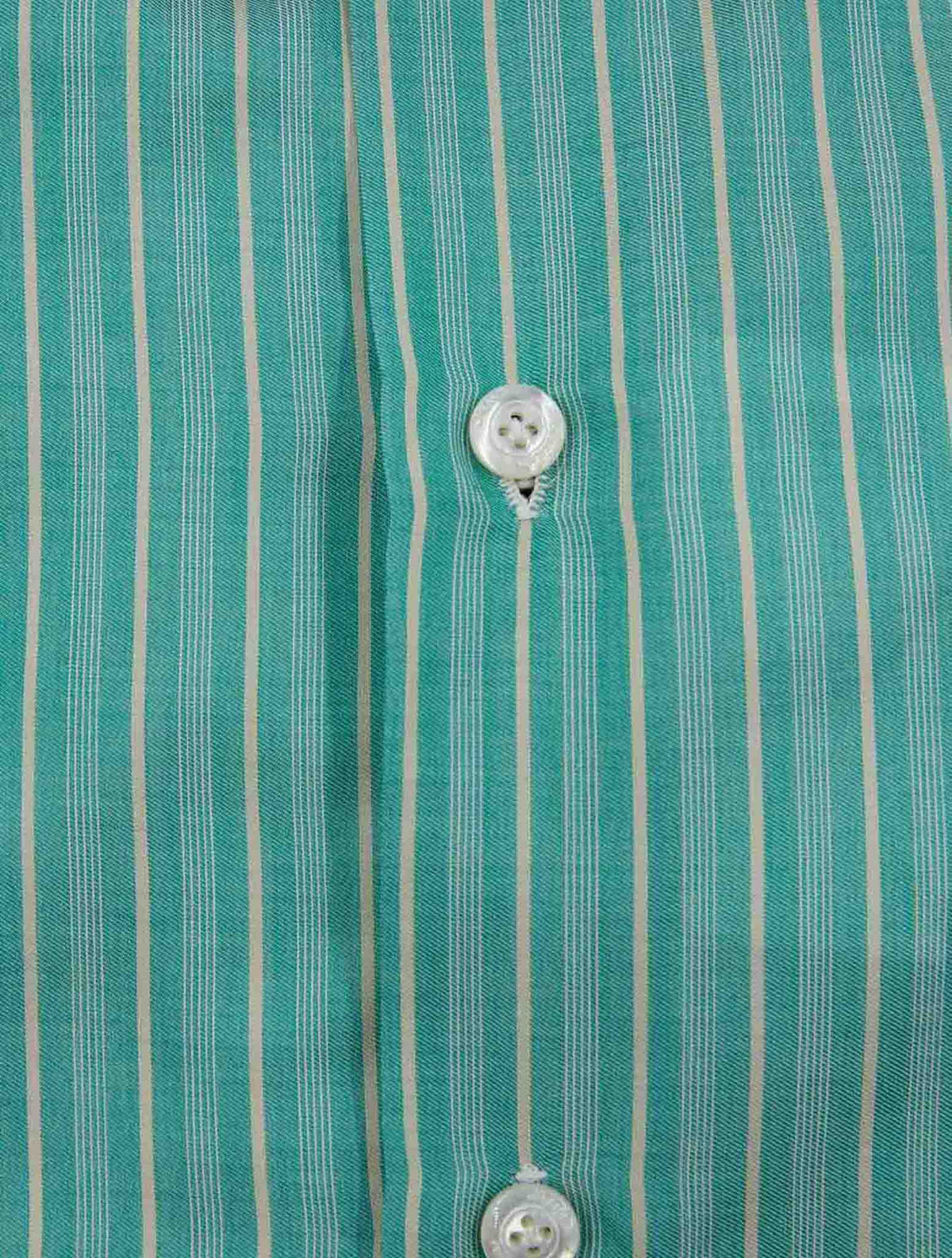 Finamore 1925 Green White Cotton Shirt NAPOLI