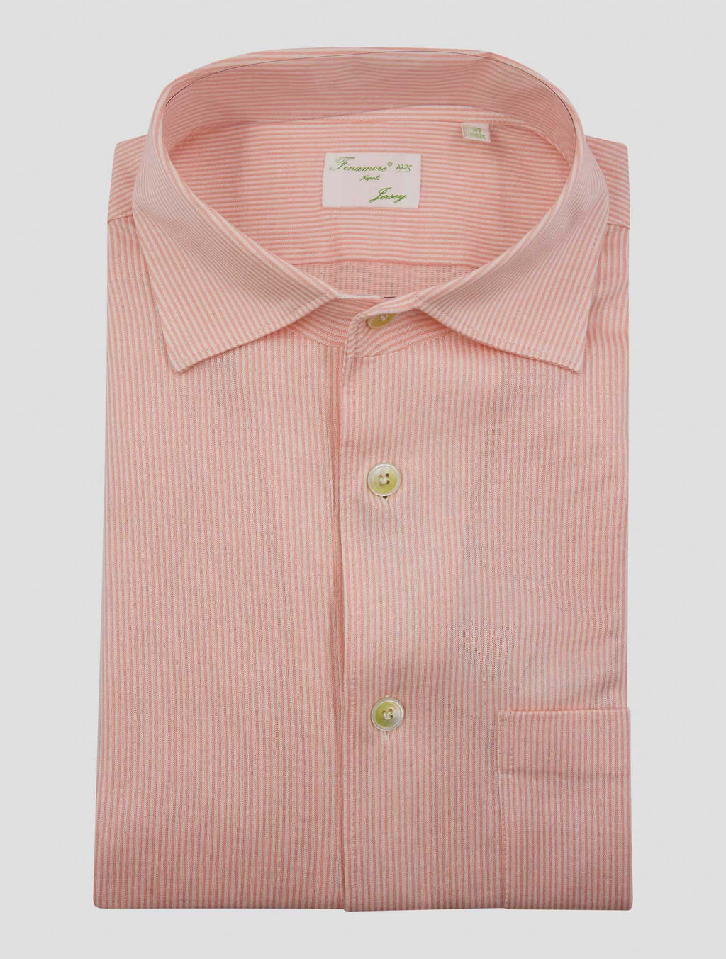 Finamore 1925 Pink White Cotton Shirt Vico