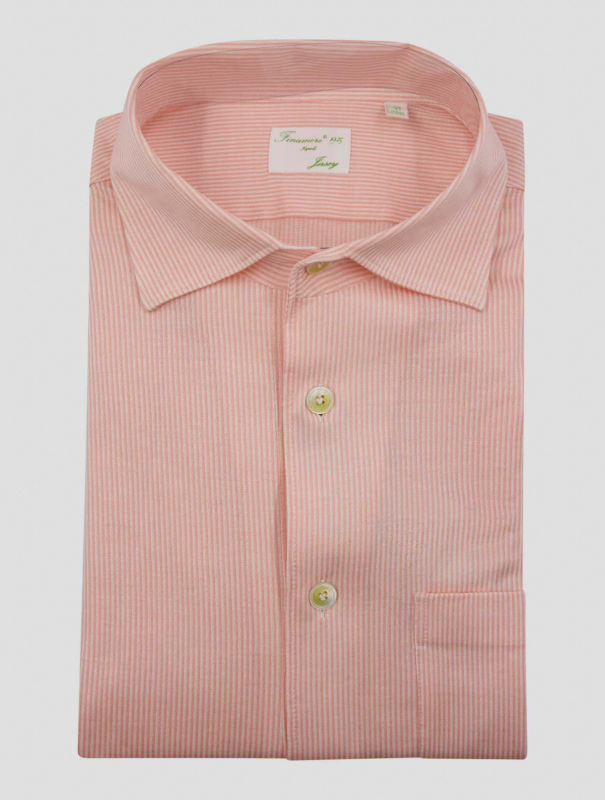 Finamore 1925 Pink White Cotton Shirt Vico