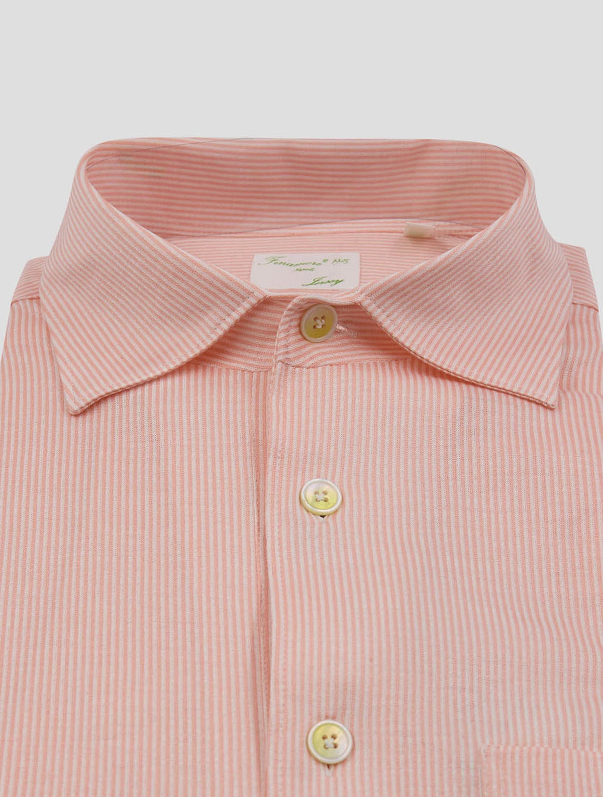 Finamore 1925 Pink White Cotton Shirt Vico