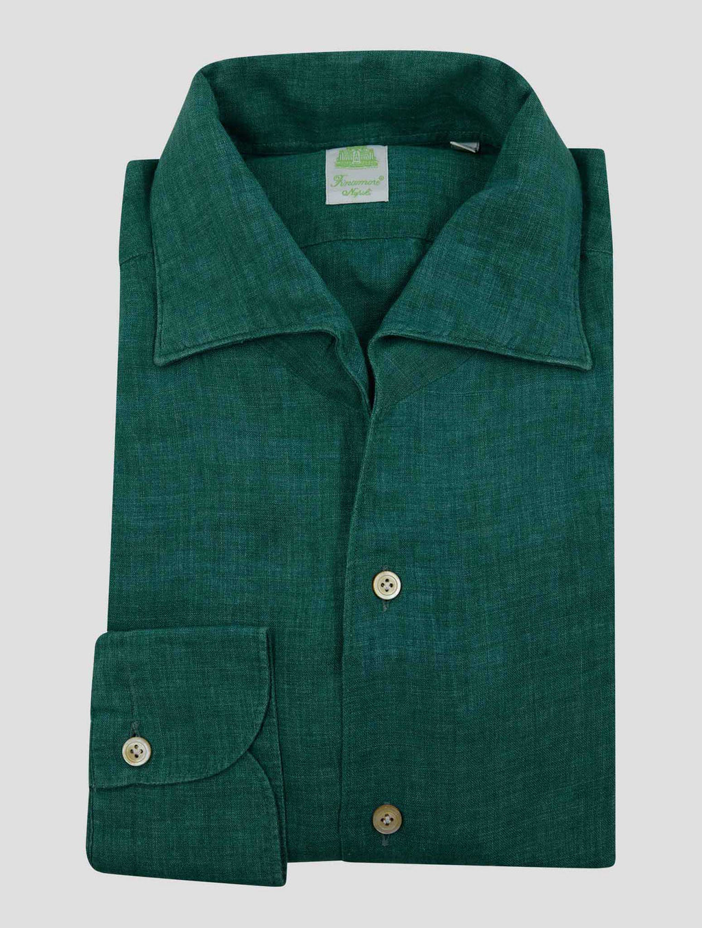 Finamore 1925 Green Linen Shirt Seul
