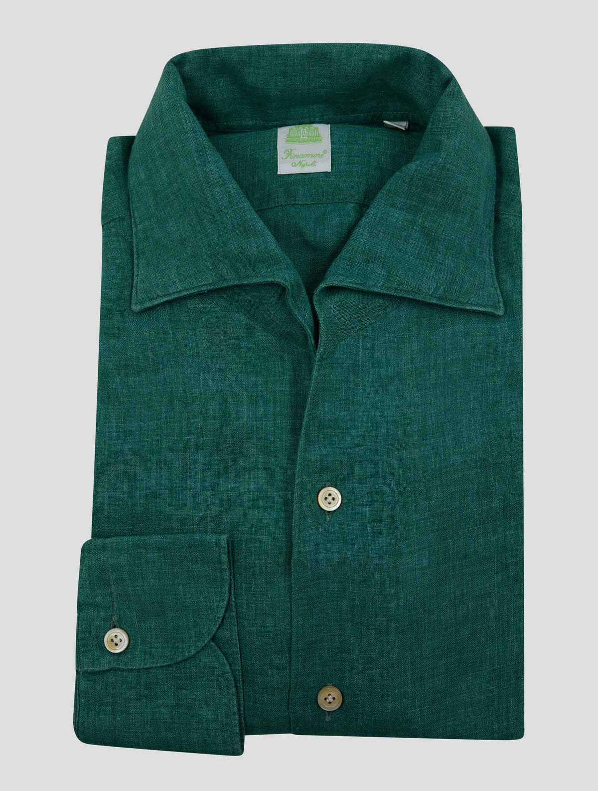 Finamore 1925 Green Linen Shirt Seul