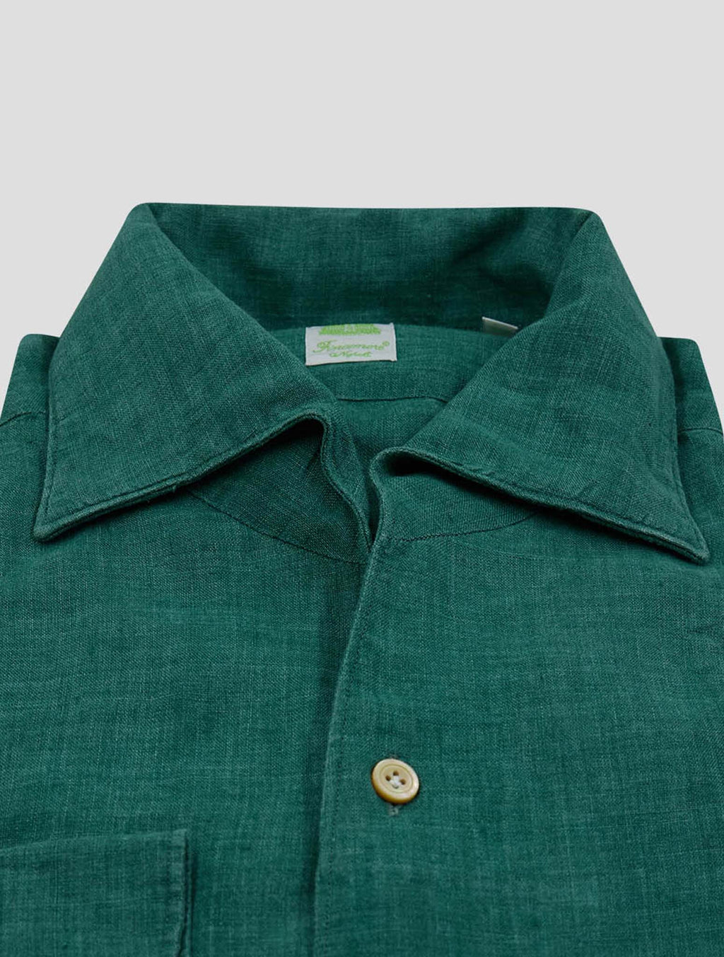 Finamore 1925 Green Linen Shirt Seul