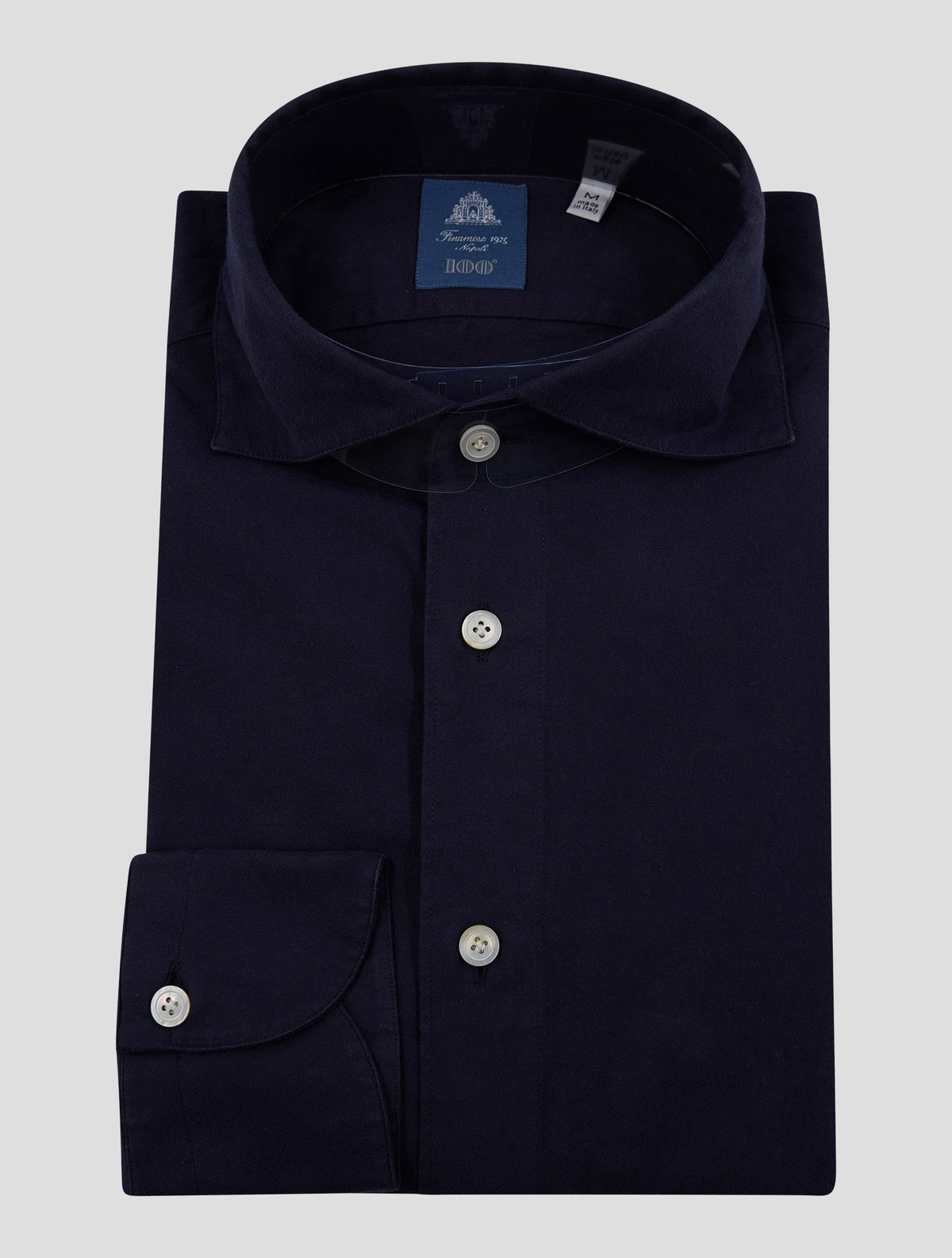 Finamore 1925 Dark Blue Cotton Shirt Verona