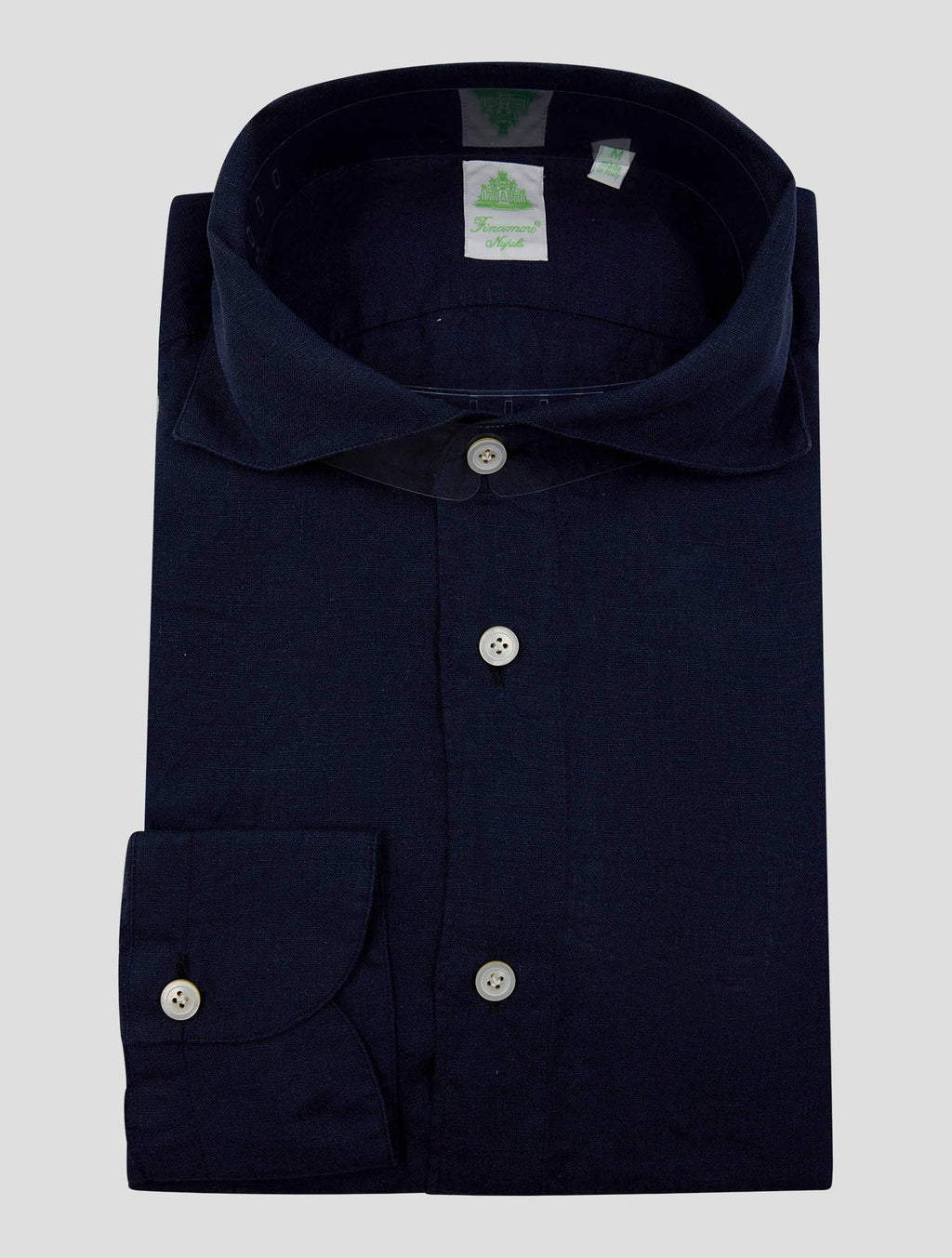 Finamore 1925 Dark Blue Linen Shirt Bali