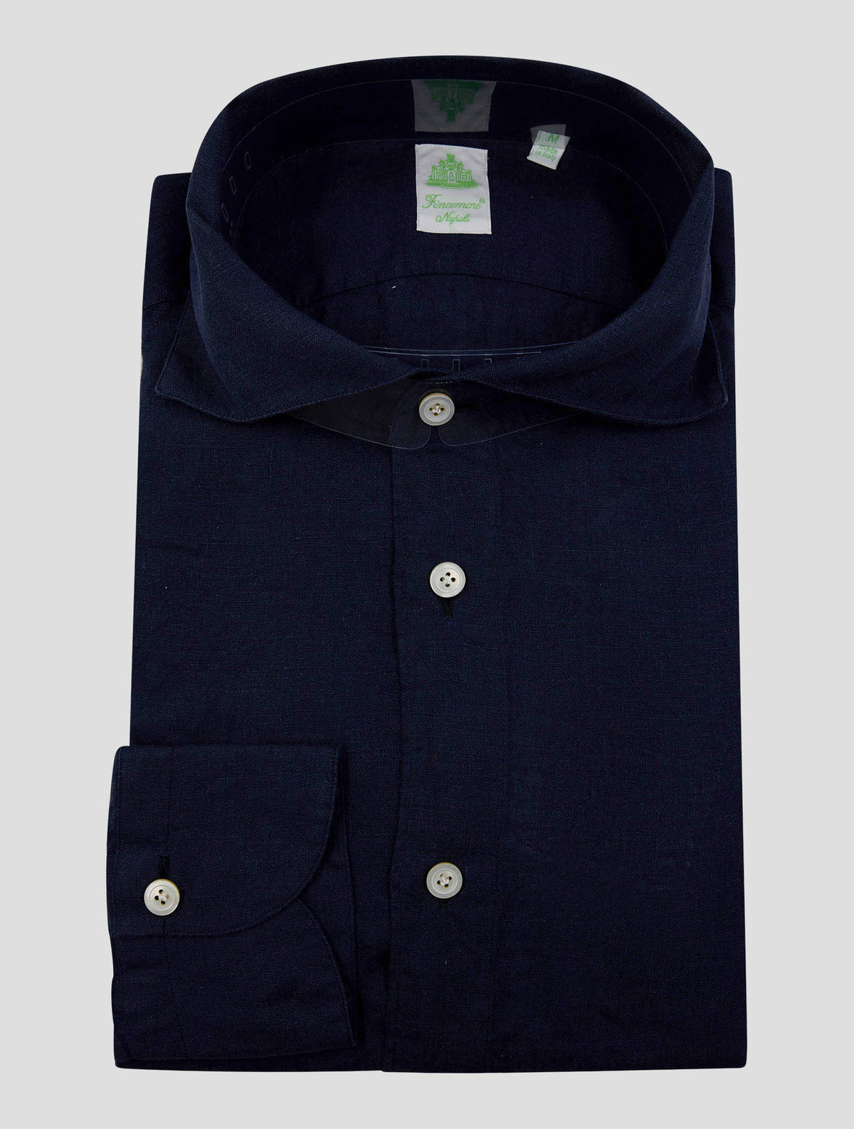 Finamore 1925 Dark Blue Linen Shirt Bali