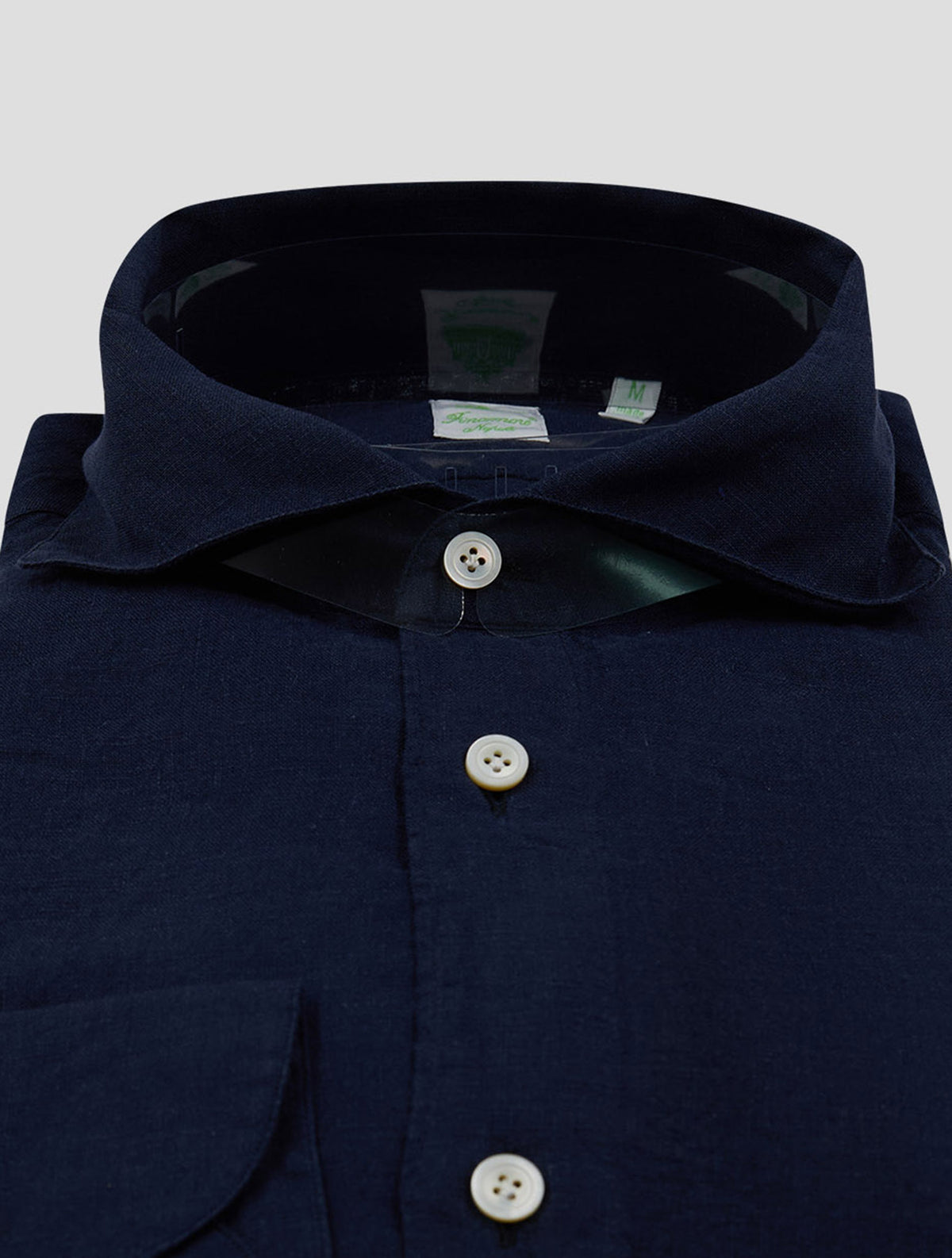 Finamore 1925 Dark Blue Linen Shirt Bali