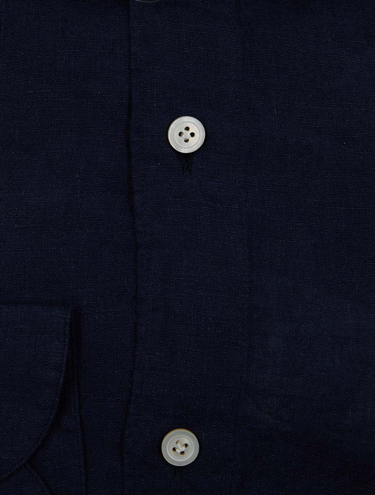 Finamore 1925 Dark Blue Linen Shirt Bali