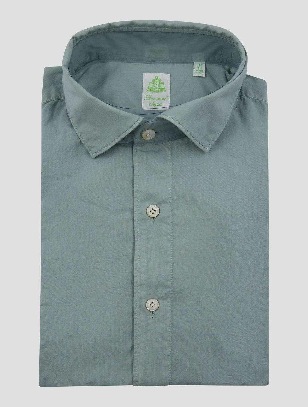 Finamore 1925 Green Cotton Shirt Tokyo